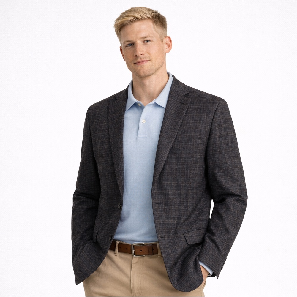 JoS. A. Bank Men's Brown Plaid Blazer